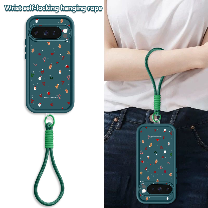 Phone Cases With Straps - Casing Ponsel Pola Hati Natal untuk