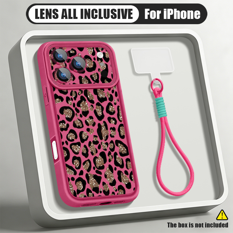 Phone Cases With Straps - Casing Ponsel Motif Macan Tutul Cokelat
