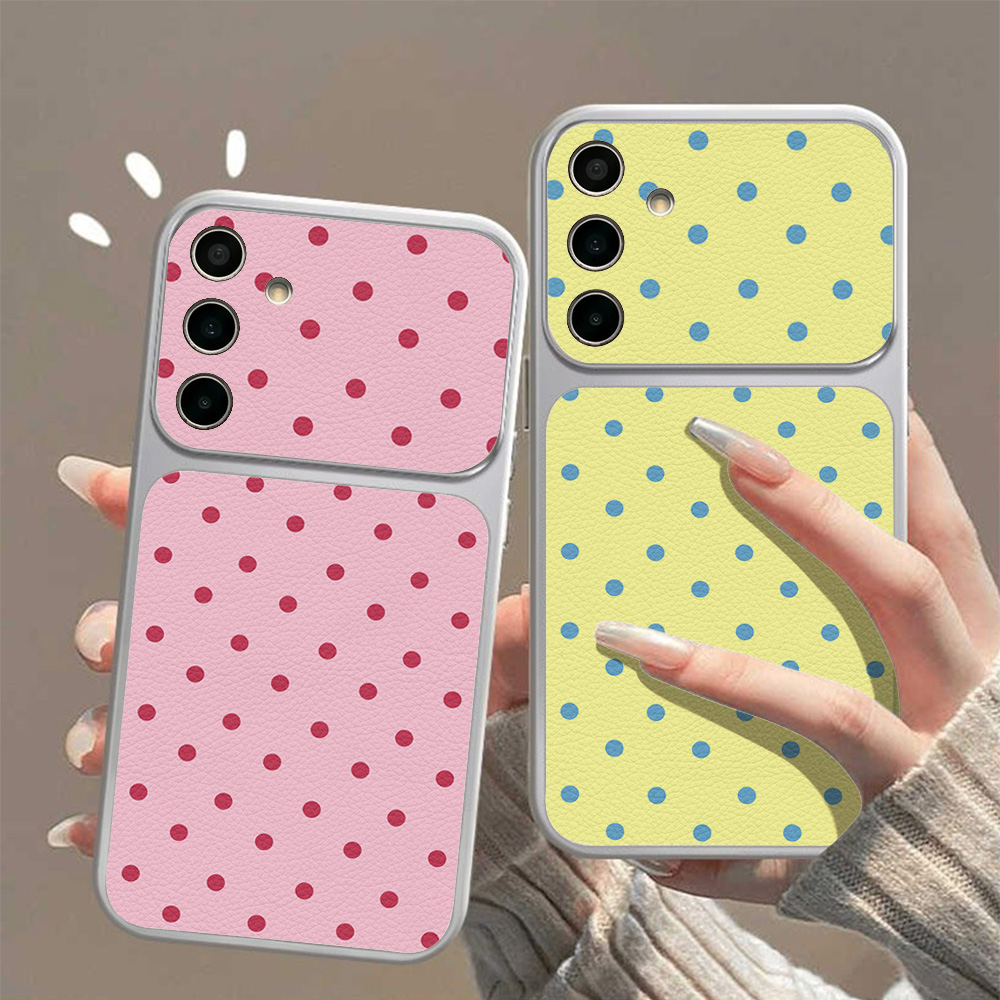 Phone Cases Leather - Casing HP Motif Titik Warna Permen