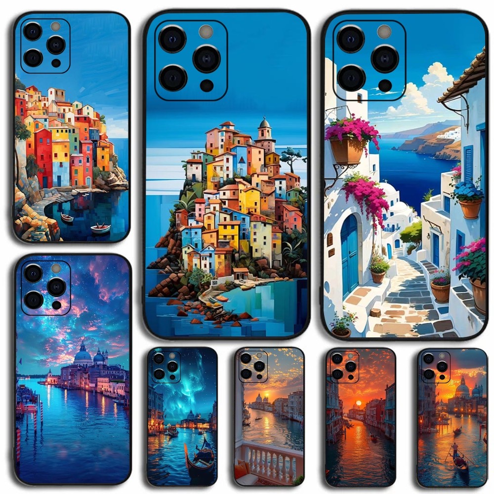 Phone Cases Australia - Casing ponsel perjalanan Italia Street Venice
