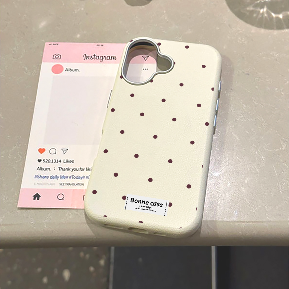 Phone Cases Leather - Casing Ponsel Polka Dot Unik Kreatif