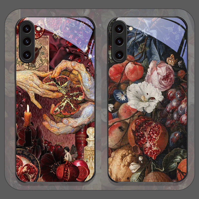 Phone Cases For Samsung Galaxy - Casing Ponsel Kaca Tempered Motif Bunga