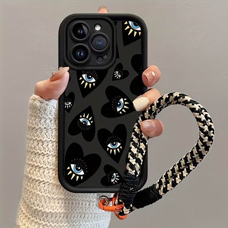 Phone Cases With Straps - Casing Ponsel Tali Gantung Mata Hati