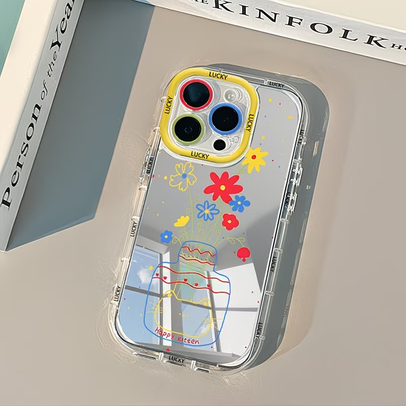 Phone Cases Xr Cute - Casing Ponsel Cermin Desain Vas Bunga