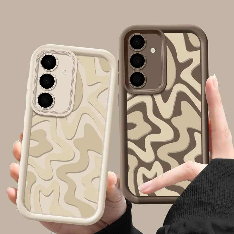 Phone Cases Burga - Sarung ponsel pola garis-garis, pelindung silikon