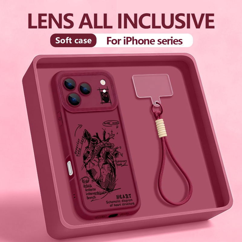 Phone Cases With Straps - Casing Ponsel Tali Lanyard Motif Hati