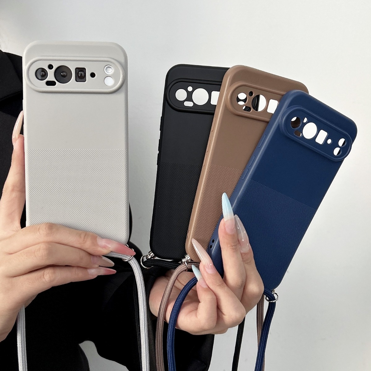 Phone Cases With Straps - Casing Ponsel TPU Matte dengan Tali
