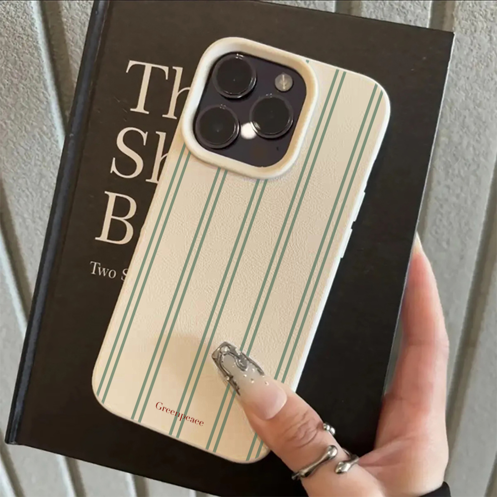 Phone Cases Australia - Casing HP Motif Garis Hijau Musim