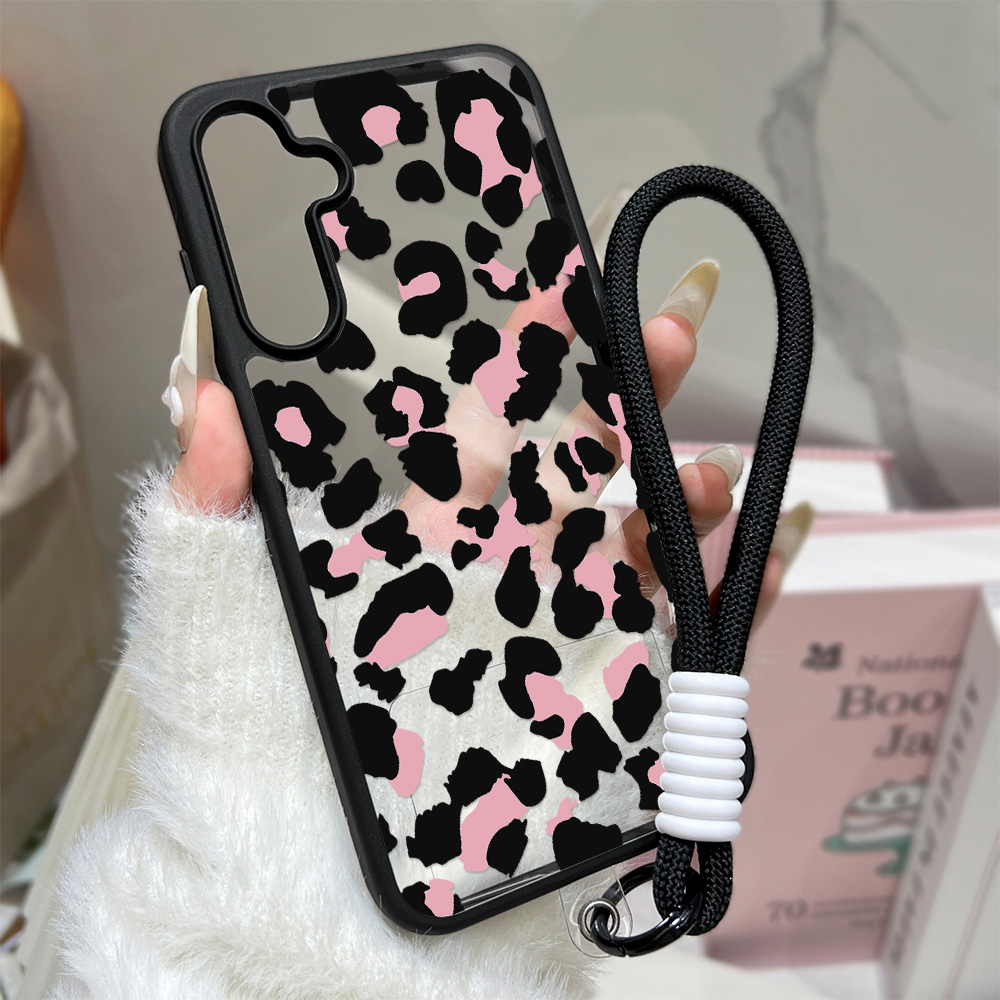 Phone Cases With Straps - Casing Ponsel Motif Leopard Untuk Samsung