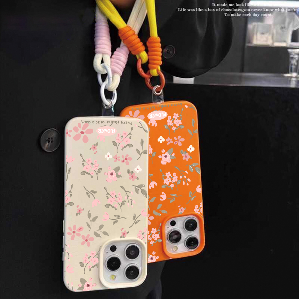 Casing Ponsel Tali Bunga Matte - Phone Cases With Straps ulasan dan harga