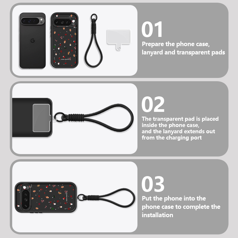 Casing Ponsel Pola Hati Natal  - Phone Cases With Straps ulasan dan harga