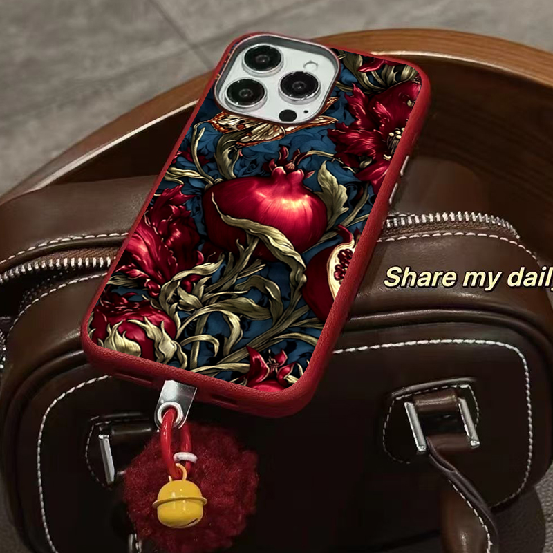 Casing HP Seni TPU Delima Vint - Phone Cases Aesthetic ulasan dan harga